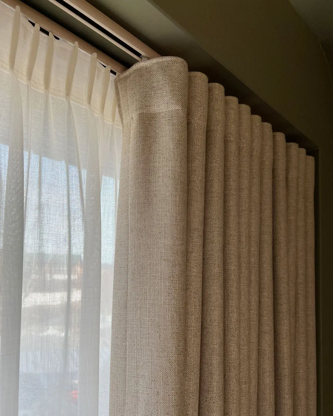 Double rail curtain system