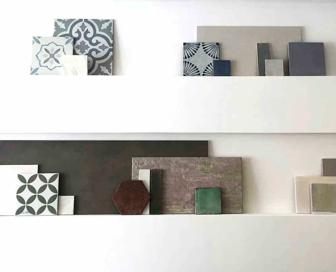 Tiles on wall display