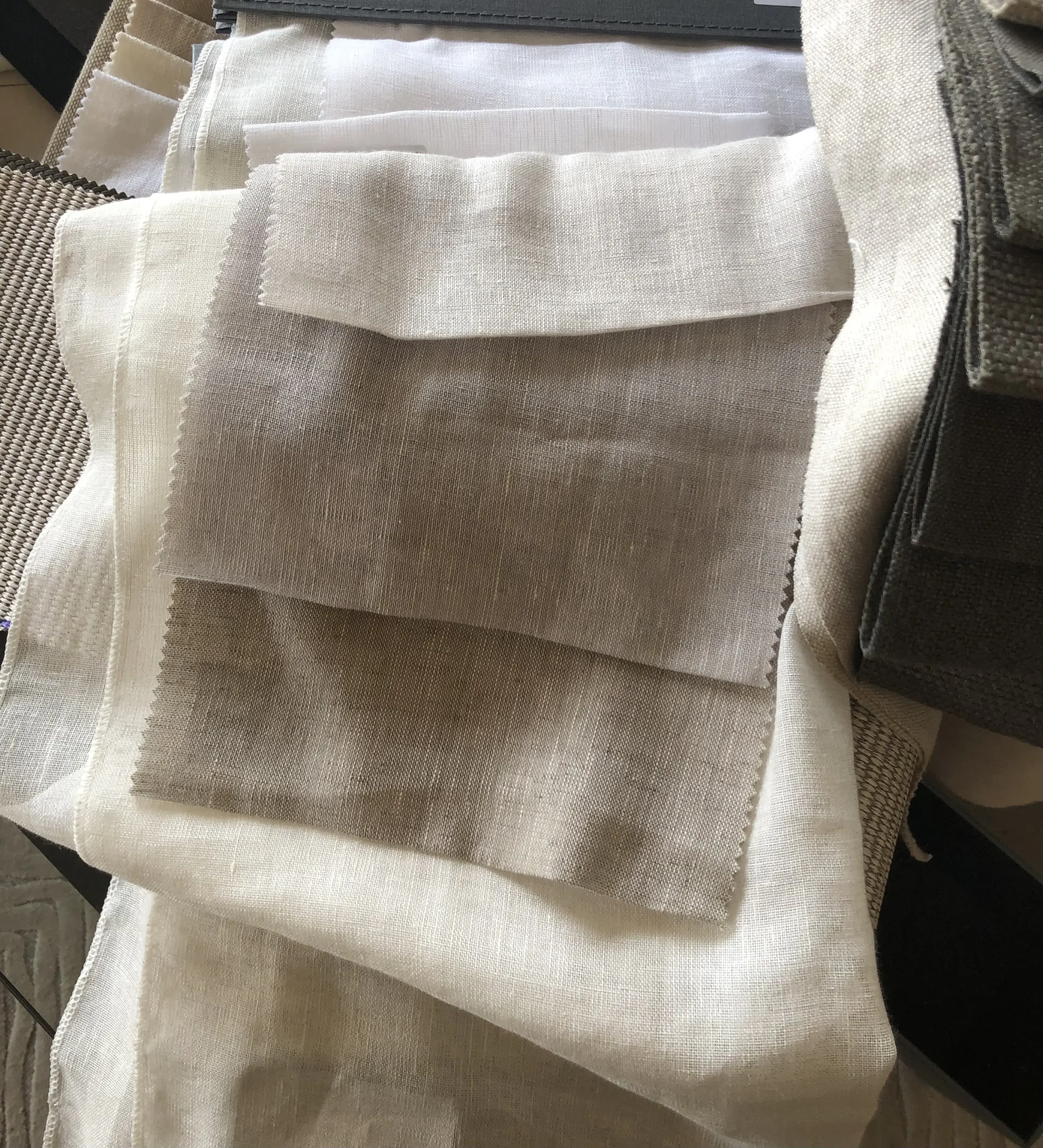 selection of material fabric for curtain