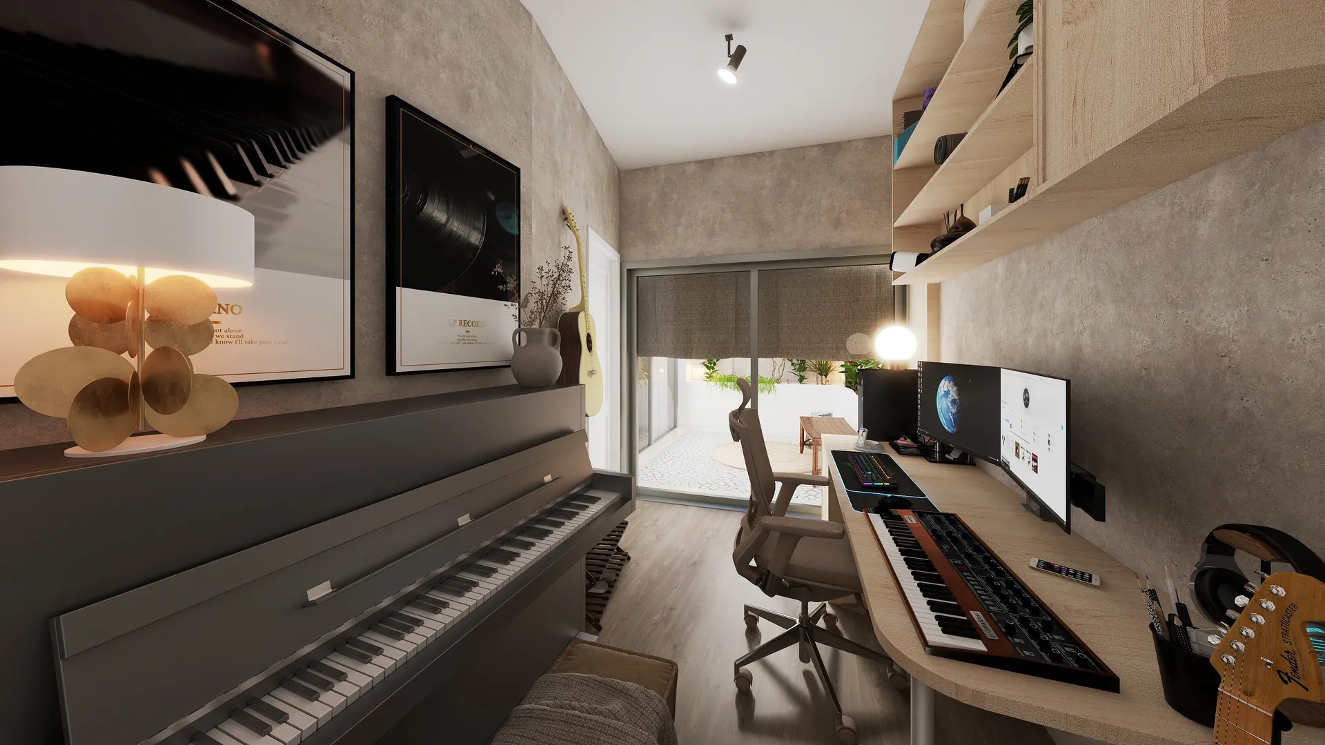 Rendering Largo do Trem Project Music Room Wall Decor