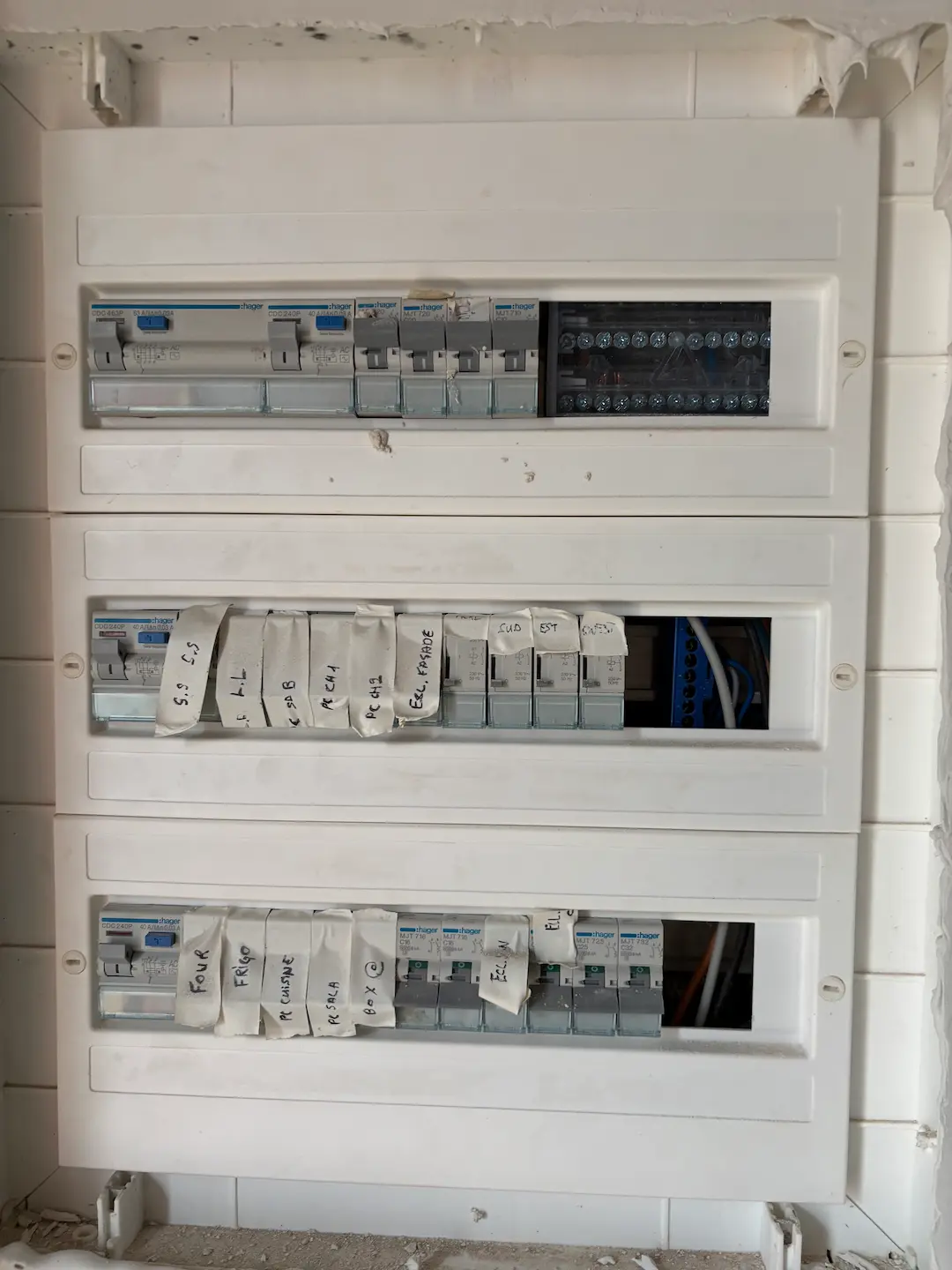 Electrical panel with labelled circuit breakers artalgarve interiors