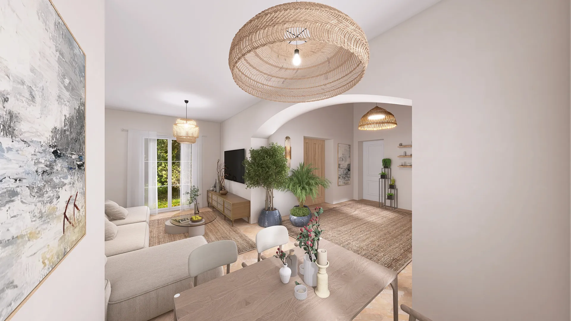 artalgarve interiors 3D Render of traditional quinta in the Algarve
