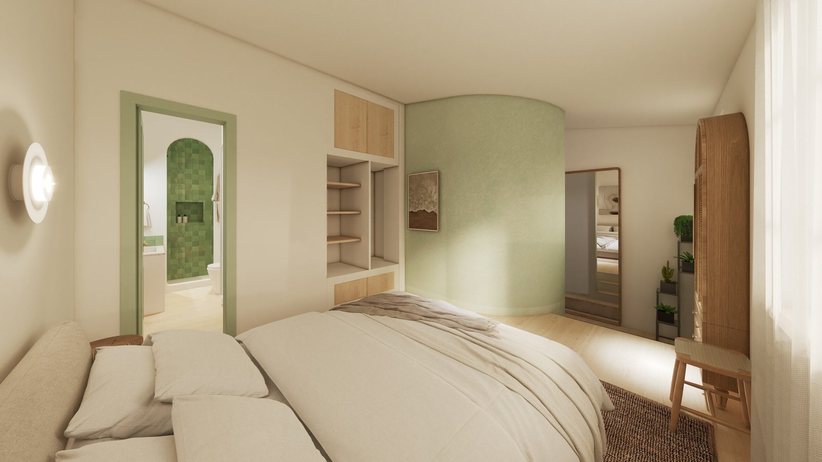 3D Render bedroom